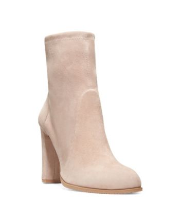 Stuart Weitzman,BOTTINE HIGHLAND,Bootie,Suède extensible,Taupe Dolce,Side View