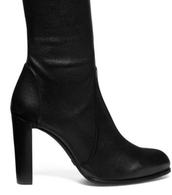 Stuart Weitzman,HIGHLAND,Leather,Rubber,Nappa Leather,Boots,Tie Belt,Day Party,Black