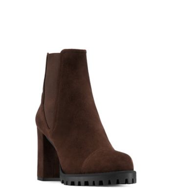 Stuart Weitzman,WENDA,Bootie,Suède,Brun noyer