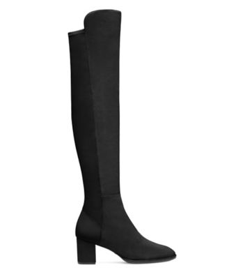 Stuart Weitzman,HARPER 60,Boot,Suède,Noir,Front View