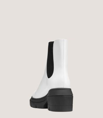 Stuart Weitzman,NORAH,Leather,Rubber,Chelsea Boots,Elastic Gore,Traction,Day Party,,Back View