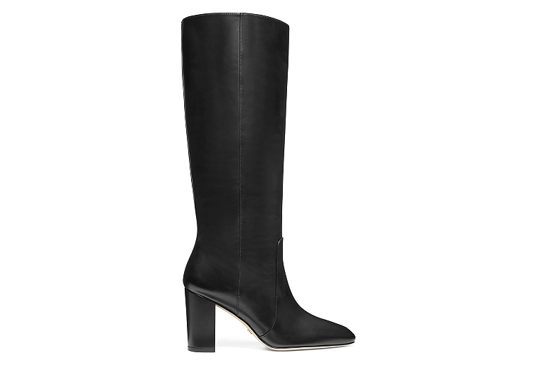 Stuart Weitzman,CARITA 80,Boot,Smooth Leather,Black,Front View