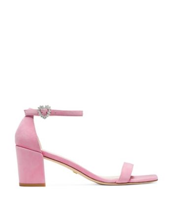 Stuart Weitzman,SIMPLE HEART,Sandal,Suède,Rose,Front View