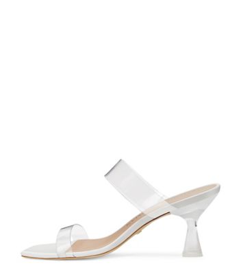 Stuart Weitzman,Kristal Clear,Sandal,PVC & leather,Clear & White