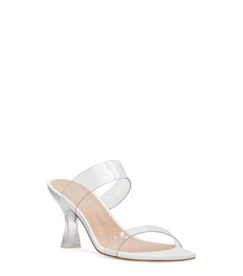 Stuart Weitzman,Kristal Clear,Sandal,PVC & leather,Clear & White,Side View