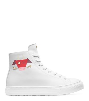 Stuart Weitzman,Bottine Ollie Lunar 21,Sneaker,Cuir nappa,Blanc