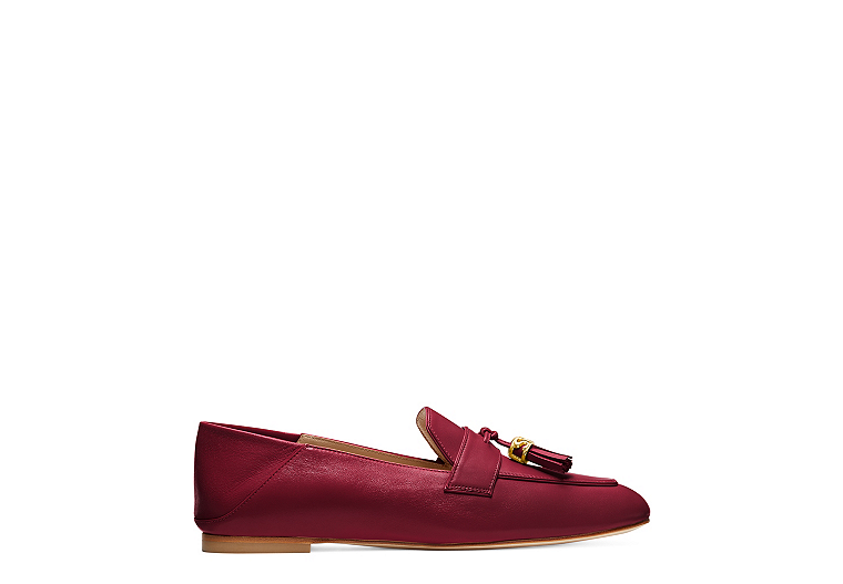 Stuart Weitzman,WYLIE SIGNATURE,Flat,Cuir nappa,Bourgogne pinot,Front View