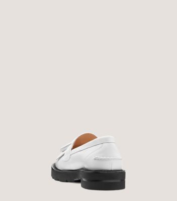 Stuart Weitzman,Mila Lift,Loafer,Leather,White,Back View