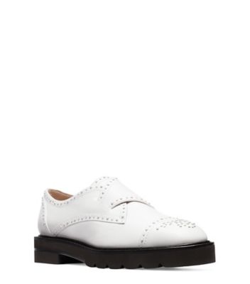 Stuart Weitzman,JACKSON LIFT,Loafer,Cuir,Blanc,Side View