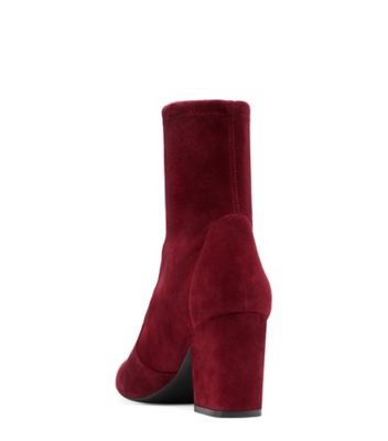 Stuart Weitzman,VERNELL 75,Bootie,Suède extensible,Noir,Back View