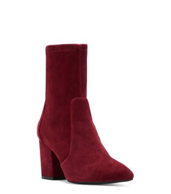 Stuart Weitzman,VERNELL 75,Bootie,Suède extensible,Noir,Side View