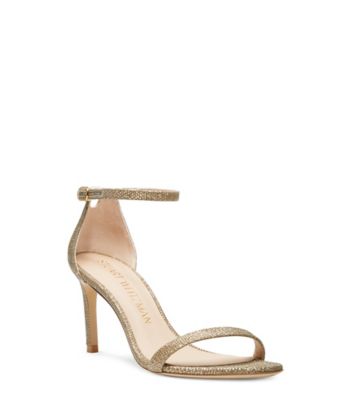 Stuart Weitzman,Nunakedstraight Strap Sandal,Sandal,Noir,Platinum