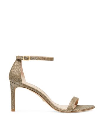 Stuart Weitzman,Sandale à sangle Nunakedstraight,Sandal,Noir,Platine,Front View