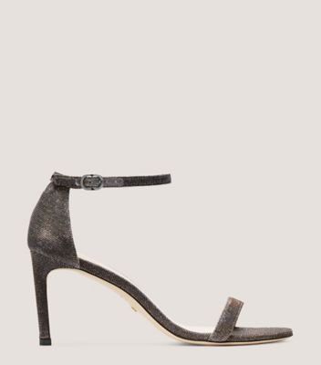 Stuart Weitzman,Sandale à sangle Nunakedstraight,Sandal,Lamé nocturne,Dîner De Répétition,Cérémonie De Mariage,I...,Pyrite,Front View