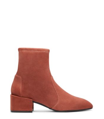Stuart Weitzman,ACCORDION,Bootie,Suède extensible,Cardamome,Front View