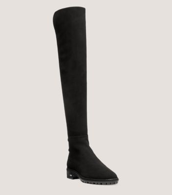 Stuart Weitzman,Botte City,Boot,Suède,Noir,Side View