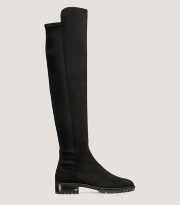 Stuart Weitzman,Botte City,Boot,Suède,Noir,Front View