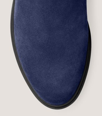 Stuart Weitzman,CITY BOOT,Leather,Rubber,Suede,Boots,Mixed Media,Flexible,Traction,Day Party,Navy,top down View