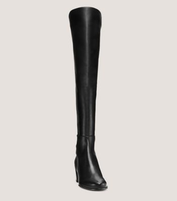 Stuart Weitzman,CITY BLOCK BOOT,Leather,Rubber,Nappa Leather,Boots,Mixed Media,Flexible,Day Party,Black,Side View