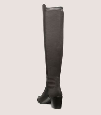 Stuart Weitzman,CITY BLOCK BOOT,Leather,Rubber,Nappa Leather,Boots,Mixed Media,Flexible,Day Party,Black
