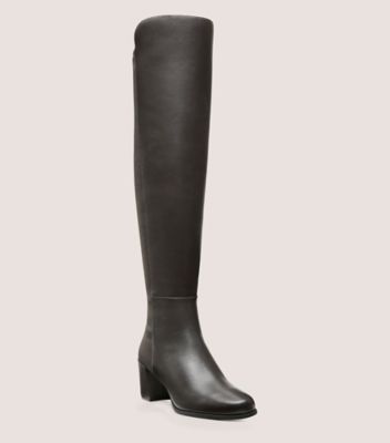 Stuart Weitzman,CITY BLOCK BOOT,Leather,Rubber,Nappa Leather,Boots,Mixed Media,Flexible,Day Party,Black