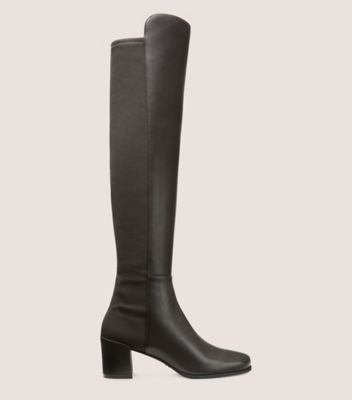Stuart Weitzman,CITY BLOCK BOOT,Leather,Rubber,Nappa Leather,Boots,Mixed Media,Flexible,Day Party,Black