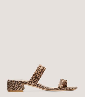 Stuart Weitzman,Maisie 35 Sandal,Slide,Cheetah suede,Leopard,Front View