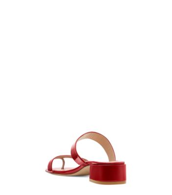 Stuart Weitzman,SANDALE MAISIE 35,Slide,Cuir verni,Rouge chili