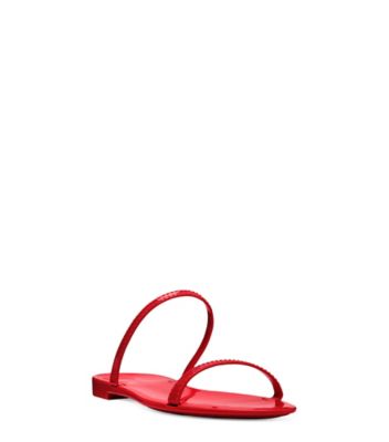 Stuart Weitzman,SAWYER SLIDE SANDAL,Red,Side View
