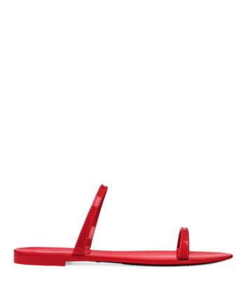 Stuart Weitzman,SAWYER SLIDE SANDAL,Red,Front View
