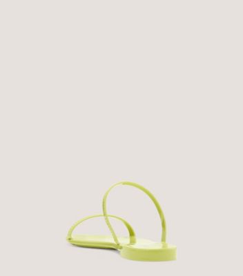 Stuart Weitzman,SAWYER SLIDE SANDAL,Slide,Shine rubber,Electric Lime,Back View