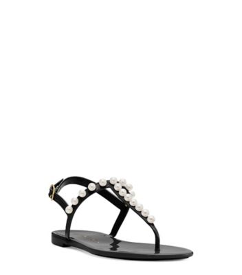Stuart Weitzman,Sandale Goldie Jelly,Sandal,Caoutchouc brillant,Réception De Mariage,Voyage De Noces,Noir