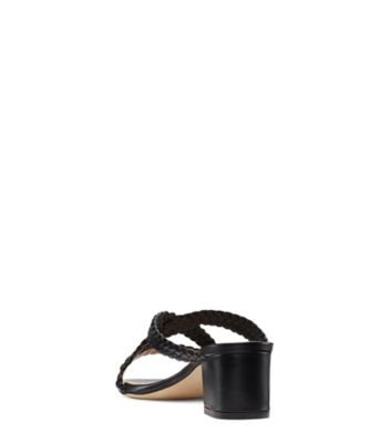 Stuart Weitzman,SANDALE ROSIE 50,Slide,Cuir tissé,Noir,Back View