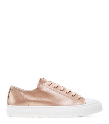 Stuart Weitzman,OLLIE,Sneaker,Toile brillante,Or rose