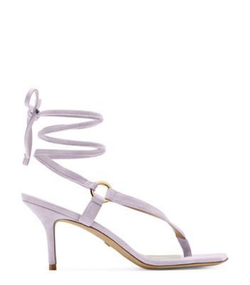 Stuart Weitzman,SANDALE LALITA 75,Sandal,Suède,Violet wistarie,Front View