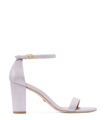 Stuart Weitzman,NEARLYNUDE,Sandal,Suède chatoyant,Violet Wisteria,Front View