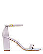 Stuart Weitzman,NEARLYNUDE,Sandal,Shimmering suede,Wisteria Purple,Front View