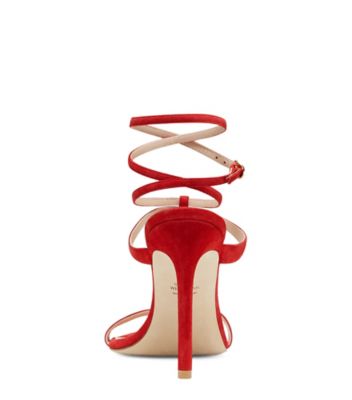 Stuart Weitzman,ELLSIE 100 LACE-UP SANDAL,,Back View