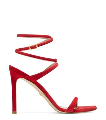 Stuart Weitzman,ELLSIE 100 LACE-UP SANDAL,,Front View