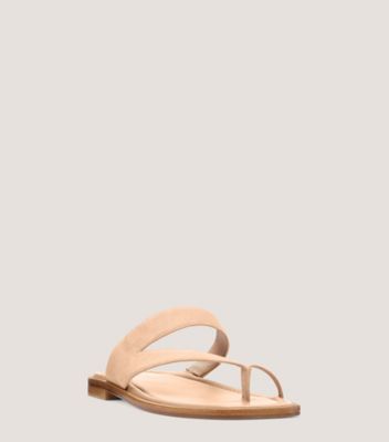 Stuart Weitzman,Lyla Flat Sandal,Sandal,Suede,Ginger