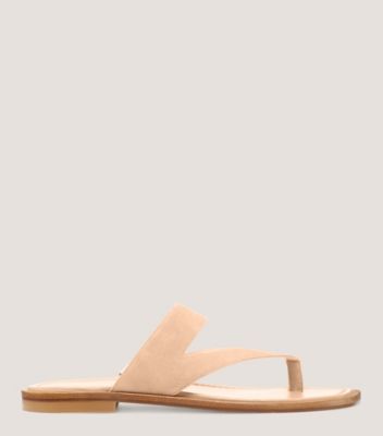 Stuart Weitzman,Lyla Flat Sandal,Sandal,Suede,Ginger