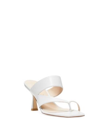 Stuart Weitzman,SANDALE LYLA 75,Sandal,Cuir nappa verni,Blanc