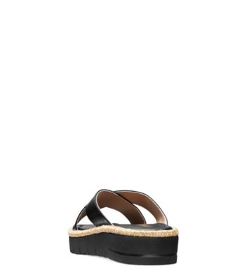 Stuart Weitzman,ROZA LIFT SLIDE,Slide,Cuir nappa verni,Noir