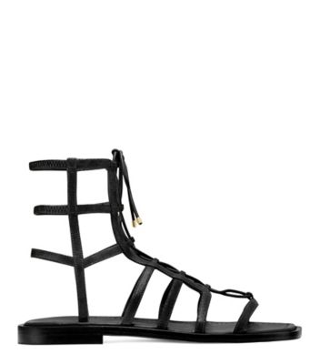 Stuart Weitzman,SANDALE KORA À LACETS,Sandal,Cuir,Noir