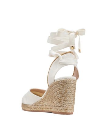 Stuart Weitzman,Espadrille à talon compensé Marguerita,Sandal,Toile,Naturel,Back View