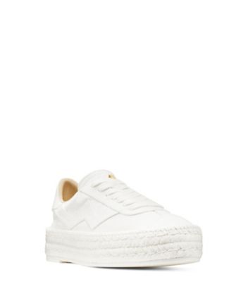 Stuart Weitzman,ESPADRILLE DARYL EN TOILE,Sneaker,Toile,Crème,Side View