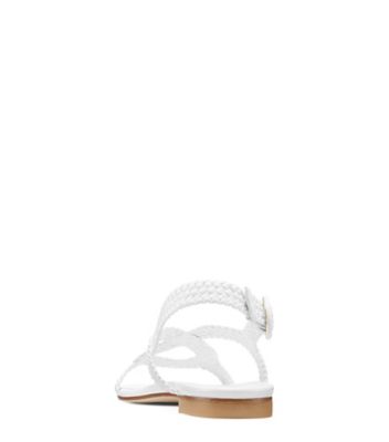 Stuart Weitzman,TEODORA,Sandal,Cuir tissé,Blanc