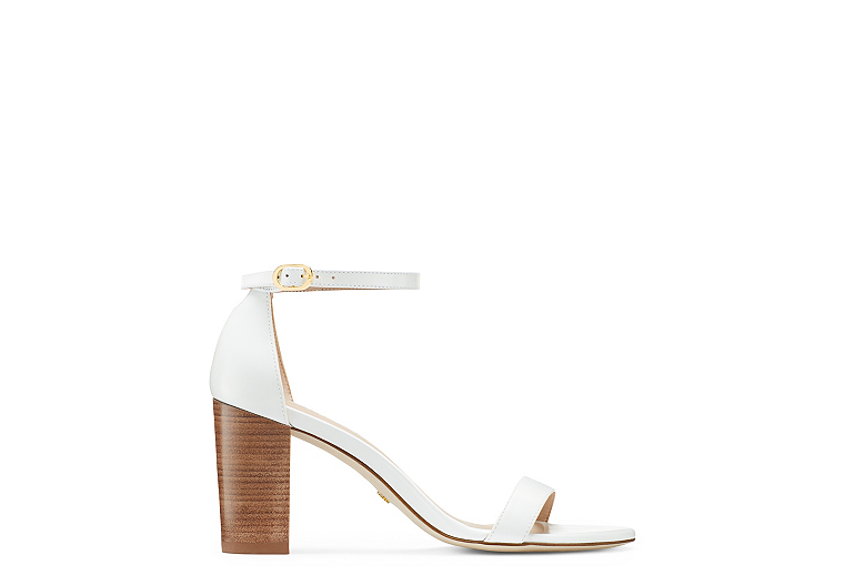 Stuart Weitzman,NEARLYNUDE,Sandal,Leather,Air,Front View
