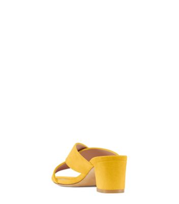 Stuart Weitzman,ALETHA 50,Slide,Suède,Jaune tournesol