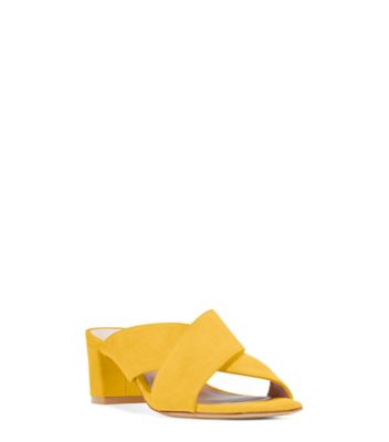 Stuart Weitzman,ALETHA 50,Slide,Suède,Jaune tournesol